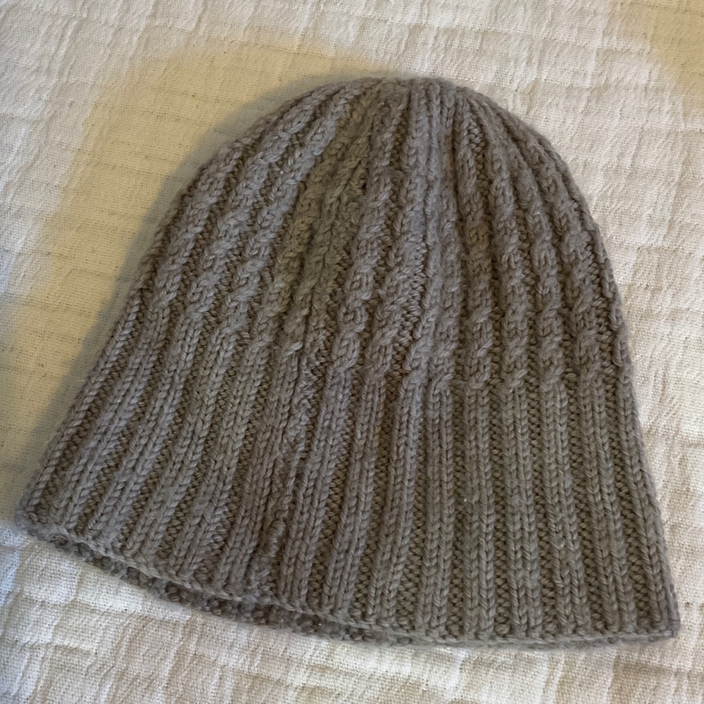 Cozy Ribbed Knit Beanie in Taupe